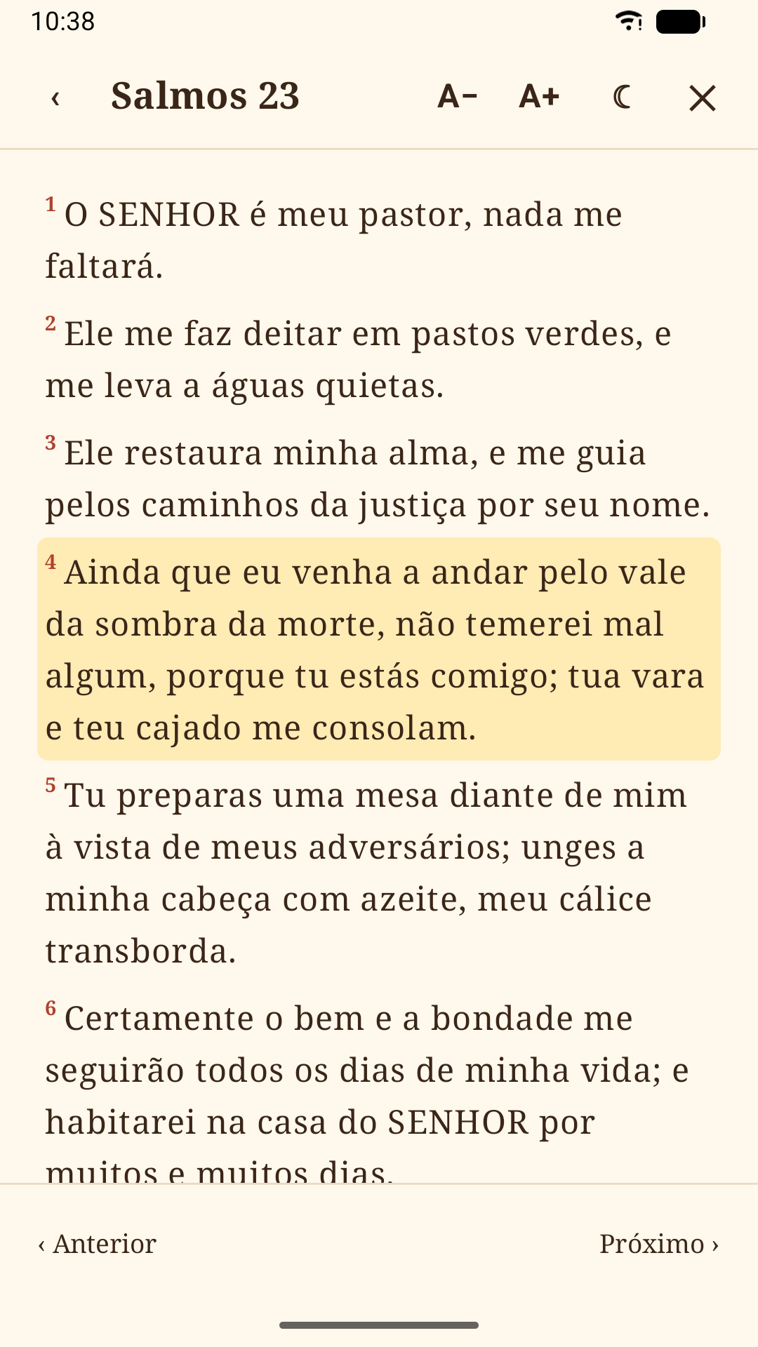 O leitor da Bíblia no app